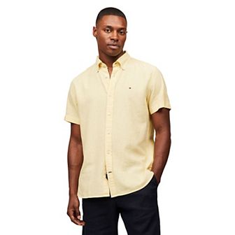 Men's Tommy Hilfiger Short Sleeve Linen Blend Solid Shirt
