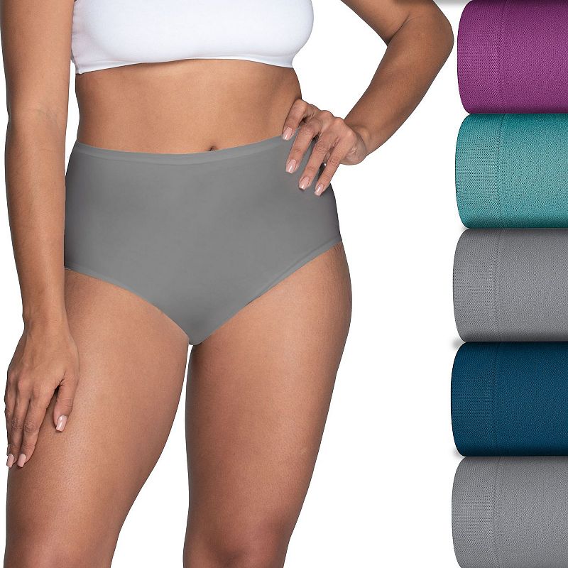 Women's Fruit of the Loom® 5-pk. Seamless 360 Stretch Brief Panty Set 5DSLBRK, Size: 8, Aquamarine