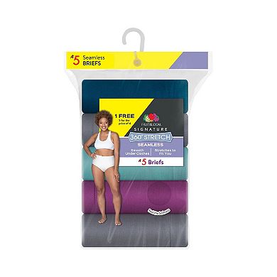 Women's Fruit of the Loom® 5-pk. Seamless 360 Stretch Brief Panty Set 5DSLBRK