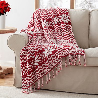 VCNY Home Astor Chenille Snowflake Throw