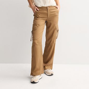 Juniors' Project Indigo Mid-Rise Wide Leg Cargo Pants