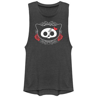 Juniors' Skelanimals Bolt Of Roses Graphic Tank Top