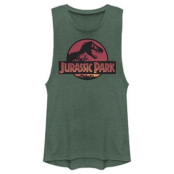 Juniors' Jurassic Park Sunset Logo Graphic Tank Top
