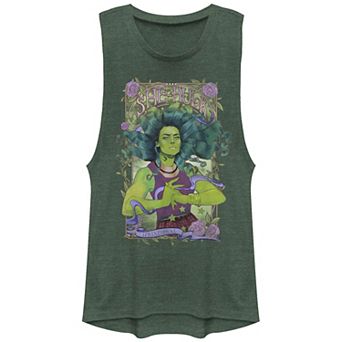 Juniors' Marvel She-Hulk Sensational Art Noveau Portrait Graphic Tank Top
