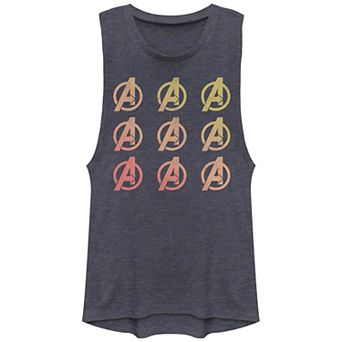 Juniors' Marvel The Avengers Logo Stamps Graphic Tank Top