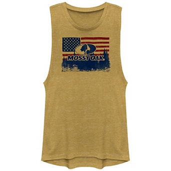 Juniors' Mossy Oak USA Flag Forest Graphic Tank Top