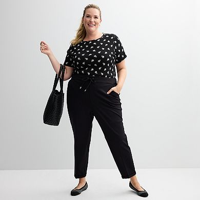 Plus Size Croft & Barrow® Ponte Drawstring Pull-On Pants