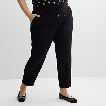 Plus Size Croft & Barrow® Ponte Drawstring Pull-On Pants