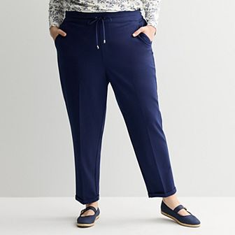 Plus Size Croft & Barrow® Ponte Drawstring Pull-On Pants