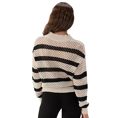 Women's Modern Supply By Sanctuary Half-Zip Sporty Open Work Sweater