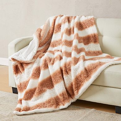 Madelinen® Cozy Soft Faux Fur Reversible Throw Blanket