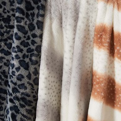 Madelinen® Cozy Soft Faux Fur Reversible Throw Blanket