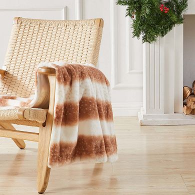 Madelinen® Cozy Soft Faux Fur Reversible Throw Blanket