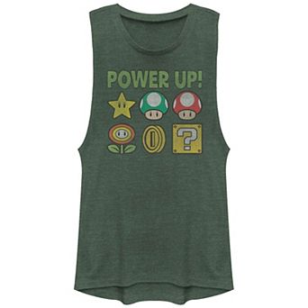 Juniors' Nintendo Super Mario Bros Power Up Icons Graphic Tank Top