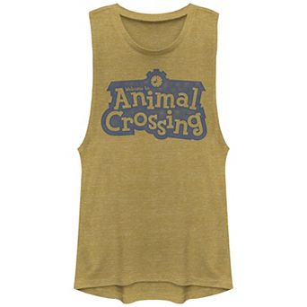 Juniors' Nintendo Animal Crossing Logo Graphic Tank Top
