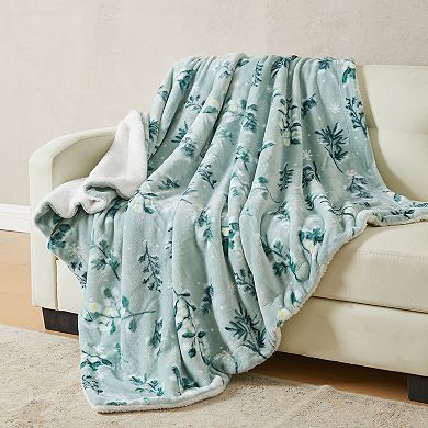 Madelinen® Velvet Plush to Sherpa Reversible Throw Blanket