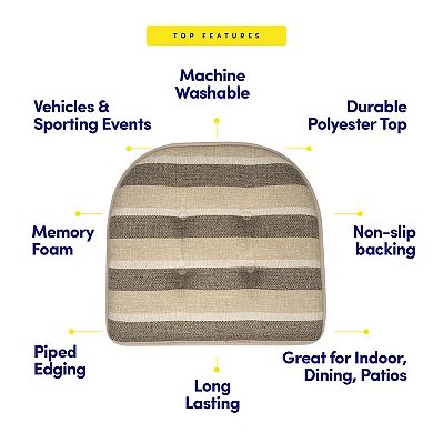 Sweet Home Bradford Striped U Shaped Memory Foam Chair Cushion 12 Pack