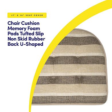Sweet Home Bradford Striped U Shaped Memory Foam Chair Cushion 12 Pack