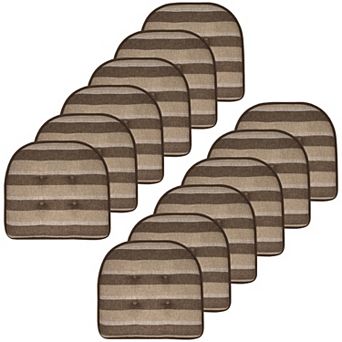 Sweet Home Bradford Striped U Shaped Memory Foam Chair Cushion 12 Pack