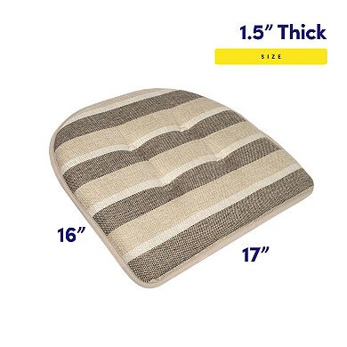 Sweet Home Bradford Striped U Shaped Memory Foam Chair Cushion 2 Pack