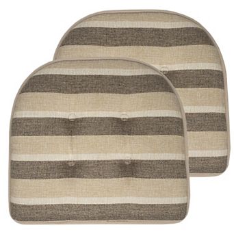 Sweet Home Bradford Striped U Shaped Memory Foam Chair Cushion 2 Pack