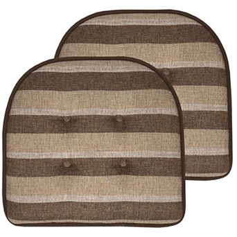 Sweet Home Bradford Striped U Shaped Memory Foam Chair Cushion 2 Pack