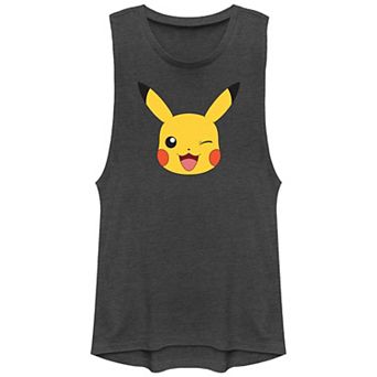 Juniors' Pokemon Pikachu Winking Face Graphic Tank Top