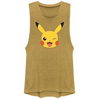 Juniors' Pokemon Pikachu Winking Face Graphic Tank Top