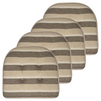 Sweet Home Bradford Striped U Shaped Memory Foam Chair Cushion 4 Pack