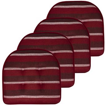 Sweet Home Bradford Striped U Shaped Memory Foam Chair Cushion 4 Pack
