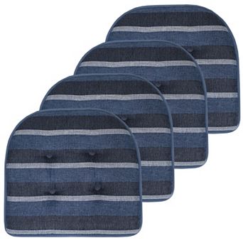 Sweet Home Bradford Striped U Shaped Memory Foam Chair Cushion 4 Pack