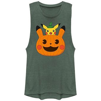 Juniors' Pokemon Pikachu Jack O Lantern Graphic Tank Top