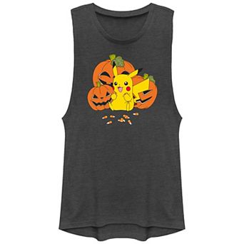 Juniors' Pokemon Pikachu Pumpkins And Candy Corn Graphic Tank Top