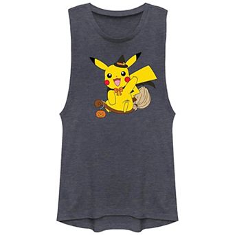 Juniors' Pokemon Pikachu Witch Hat And Broomstick Graphic Tank Top