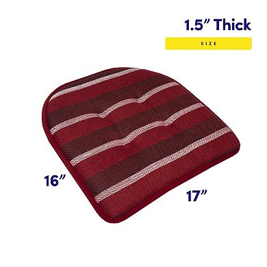 Sweet Home Bradford Striped U Shaped Memory Foam Chair Cushion 6 Pack