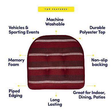 Sweet Home Bradford Striped U Shaped Memory Foam Chair Cushion 6 Pack