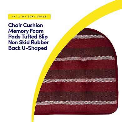 Sweet Home Bradford Striped U Shaped Memory Foam Chair Cushion 6 Pack