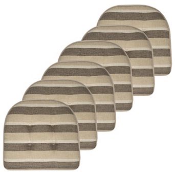 Sweet Home Bradford Striped U Shaped Memory Foam Chair Cushion 6 Pack