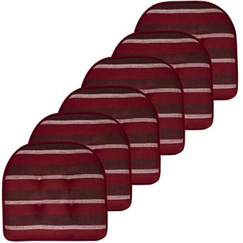 Sweet Home Bradford Striped U Shaped Memory Foam Chair Cushion 6 Pack
