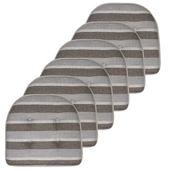 Sweet Home Bradford Striped U Shaped Memory Foam Chair Cushion 6 Pack