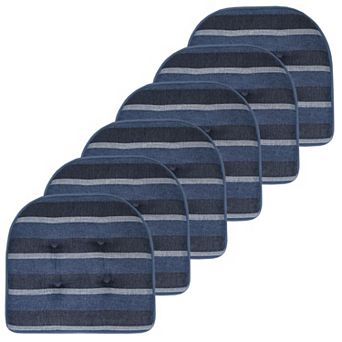 Sweet Home Bradford Striped U Shaped Memory Foam Chair Cushion 6 Pack