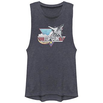 Juniors' Top Gun Flying Jet Graphic Tank Top