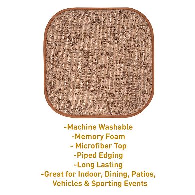 Sweet Home Broadway Memory Foam No Slip Back Chair Cushion 4 Pack