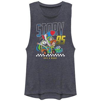 Disney's Toy Story Buzz Lightyear And Woody Rocket Car Juniors' Graphic Tank Top