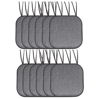 Sweet Home Cameron Memory Foam Non-Slip Chair Cushion Pad with Ties 12 Pack
