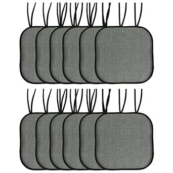 Sweet Home Cameron Memory Foam Non-Slip Chair Cushion Pad with Ties 12 Pack