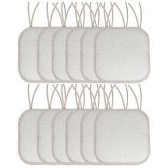 Sweet Home Cameron Memory Foam Non-Slip Chair Cushion Pad with Ties 12 Pack