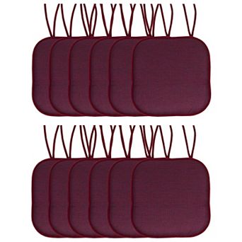 Sweet Home Cameron Memory Foam Non-Slip Chair Cushion Pad with Ties 12 Pack