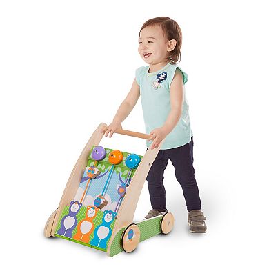 Melissa & Doug First Play Wooden Ring and Ding Forest Friends Push Toy with Bells