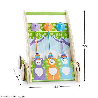 Melissa & Doug First Play Wooden Ring and Ding Forest Friends Push Toy with Bells